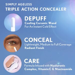 COVERGIRL Simply Ageless Triple Action Concealer, Buff Beige, Pack of 1