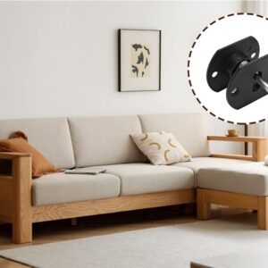 Cionyce 4 Pcs Sectional Couch Connectors, Pin Style Furniture Connector Sectional Sofa Connector Bracket(Black)