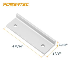 POWERTEC 71696 4-59/64" Universal Long Stop Kit, T Track Stop Block for T-Track Woodworking, Sanding, and Routing, 2PK