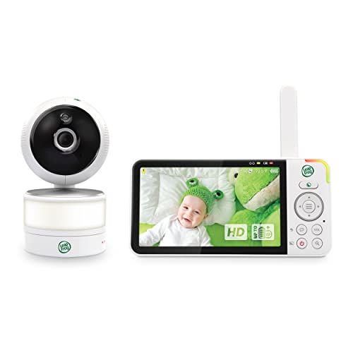 LeapFrog LF915HD Baby Monitor, 5” 720p Screen, 360° Pan & Tilt with 8X Zoom Camera, Color Night Vision, Night Light, Two-Way Intercom, Secure Transmission No WiFi