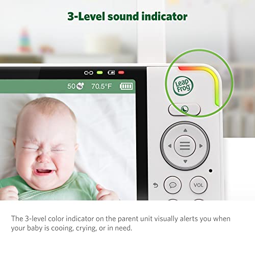 LeapFrog LF915HD Baby Monitor, 5” 720p Screen, 360° Pan & Tilt with 8X Zoom Camera, Color Night Vision, Night Light, Two-Way Intercom, Secure Transmission No WiFi