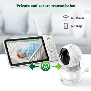 LeapFrog LF915HD Baby Monitor, 5” 720p Screen, 360° Pan & Tilt with 8X Zoom Camera, Color Night Vision, Night Light, Two-Way Intercom, Secure Transmission No WiFi