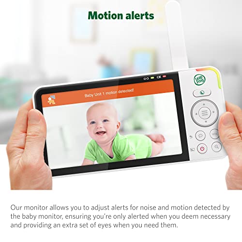 LeapFrog LF915HD Baby Monitor, 5” 720p Screen, 360° Pan & Tilt with 8X Zoom Camera, Color Night Vision, Night Light, Two-Way Intercom, Secure Transmission No WiFi