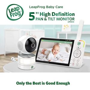 LeapFrog LF915HD Baby Monitor, 5” 720p Screen, 360° Pan & Tilt with 8X Zoom Camera, Color Night Vision, Night Light, Two-Way Intercom, Secure Transmission No WiFi