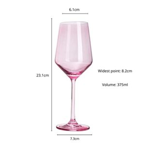 Pink Colored Wine Glass Set, 14 oz Glasses Set of 6, Birthday Gift, Wife, Girlfriend, Mom, Blush Colored Tall Stemmed, Water Glass, Color Tumbler, Pretty Viral Beautiful Glassware - Blushed Pink