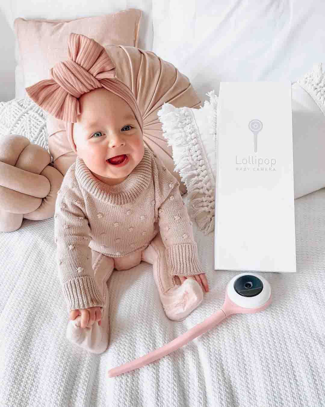 Lollipop Baby Monitor with True Crying Detection (Cotton Candy) - Smart WiFi Baby Camera - Camera with Video, Audio and Sleep Tracking