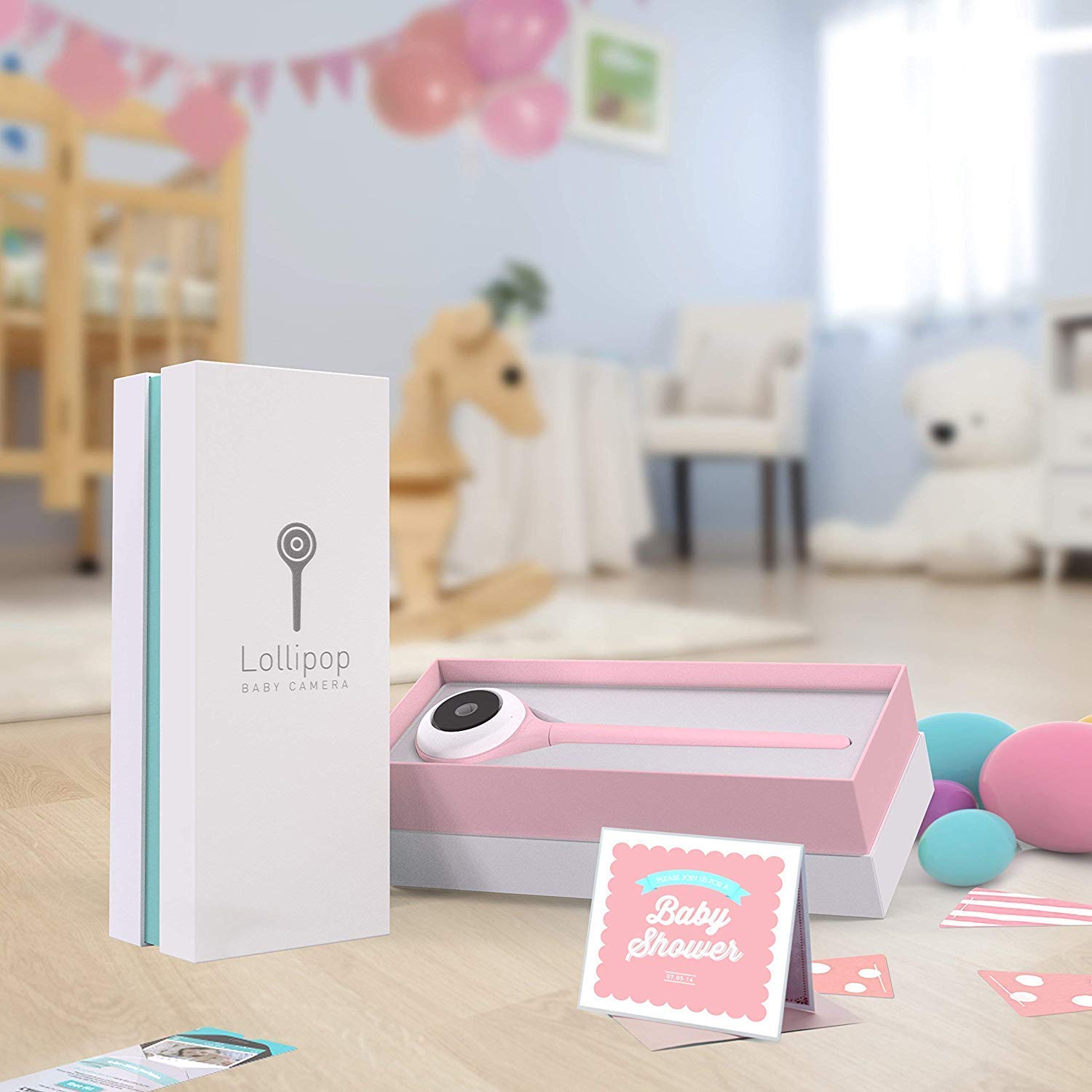 Lollipop Baby Monitor with True Crying Detection (Cotton Candy) - Smart WiFi Baby Camera - Camera with Video, Audio and Sleep Tracking