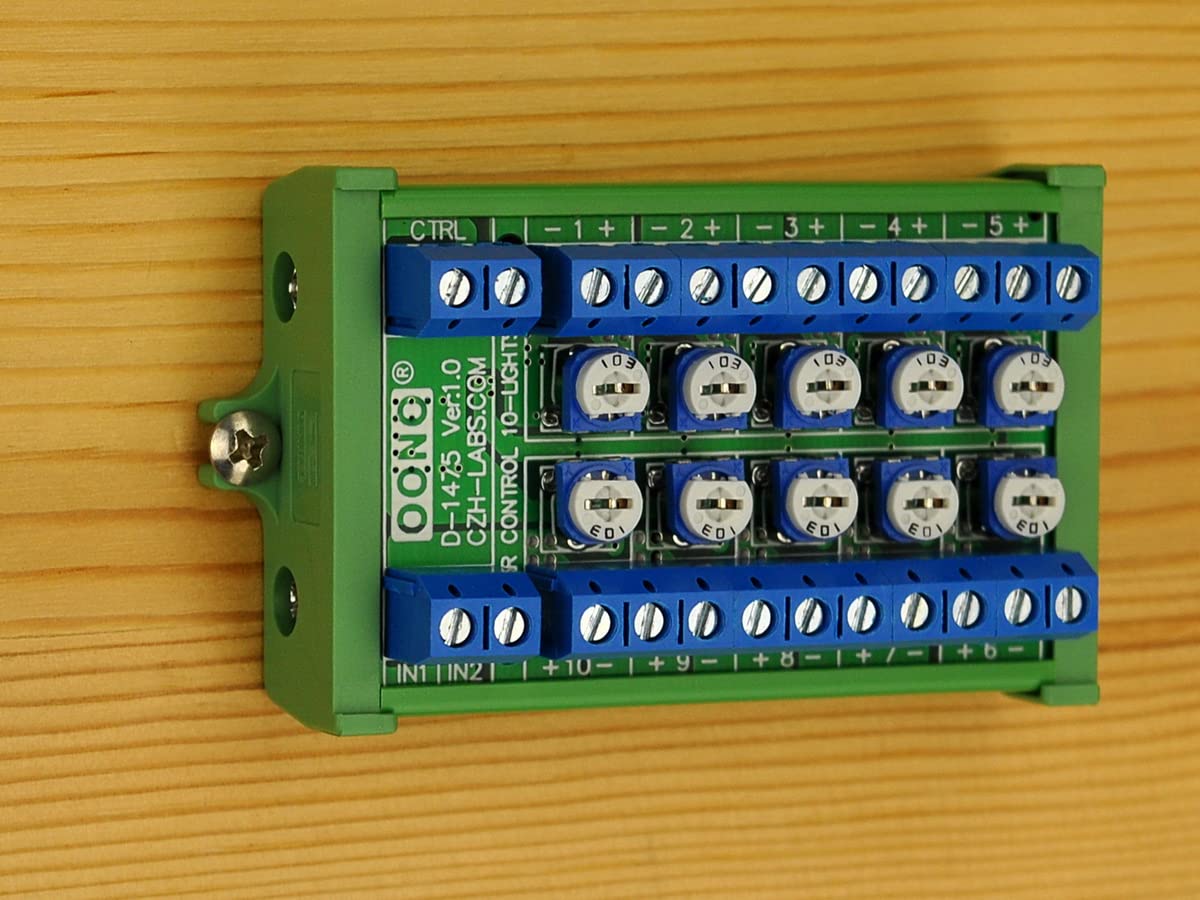 Dimmer Control 10-Lights LED Hub Distribution Module, AC/DC 5 to 24V Input, for HO/N/O Train Model