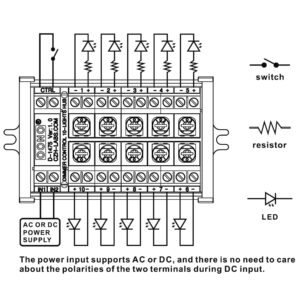 Dimmer Control 10-Lights LED Hub Distribution Module, AC/DC 5 to 24V Input, for HO/N/O Train Model