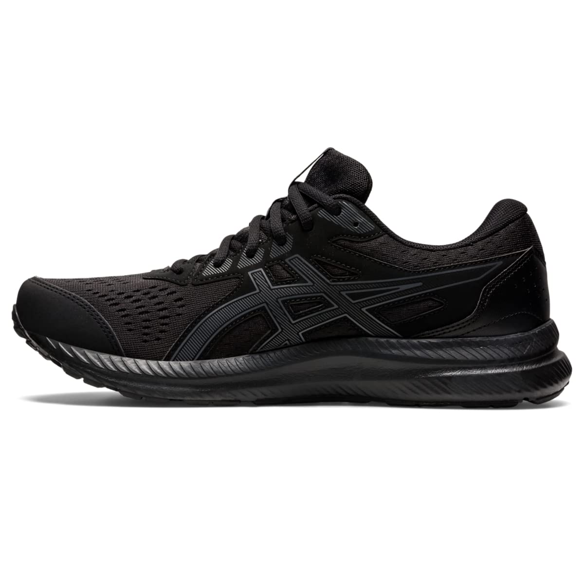 ASICS Men's Gel-Contend 8 Running Shoes, 9.5, Black/Carrier Grey