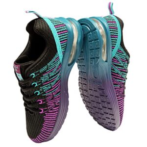 omega walk women's athletic walking shoes | athletic gym jogging sneakers | purple lace-up casual platform sneakers | mesh, breathable, air cushion comfortable & breathable work sneakers