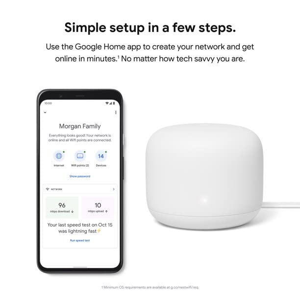 Google Nest WiFi - AC2200 (2nd Generation) Router and Add On Access Point Mesh Wi-Fi System (Add On Access Point ONLY - Router Sold Separately - Mist (Sand)