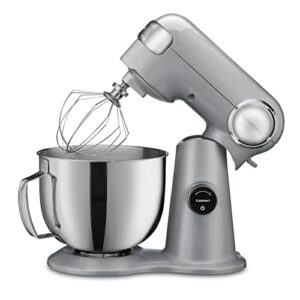 Cuisinart SMD-50BC Precision Pro 5.5-Quart Digital Stand Mixer With 12-Speeds, 3 Preprogrammed Food Prep Settings, Mixing Bowl, Whisk, Flat Mixing Paddle, Dough Hook, And Splash Guard, Silver Lining