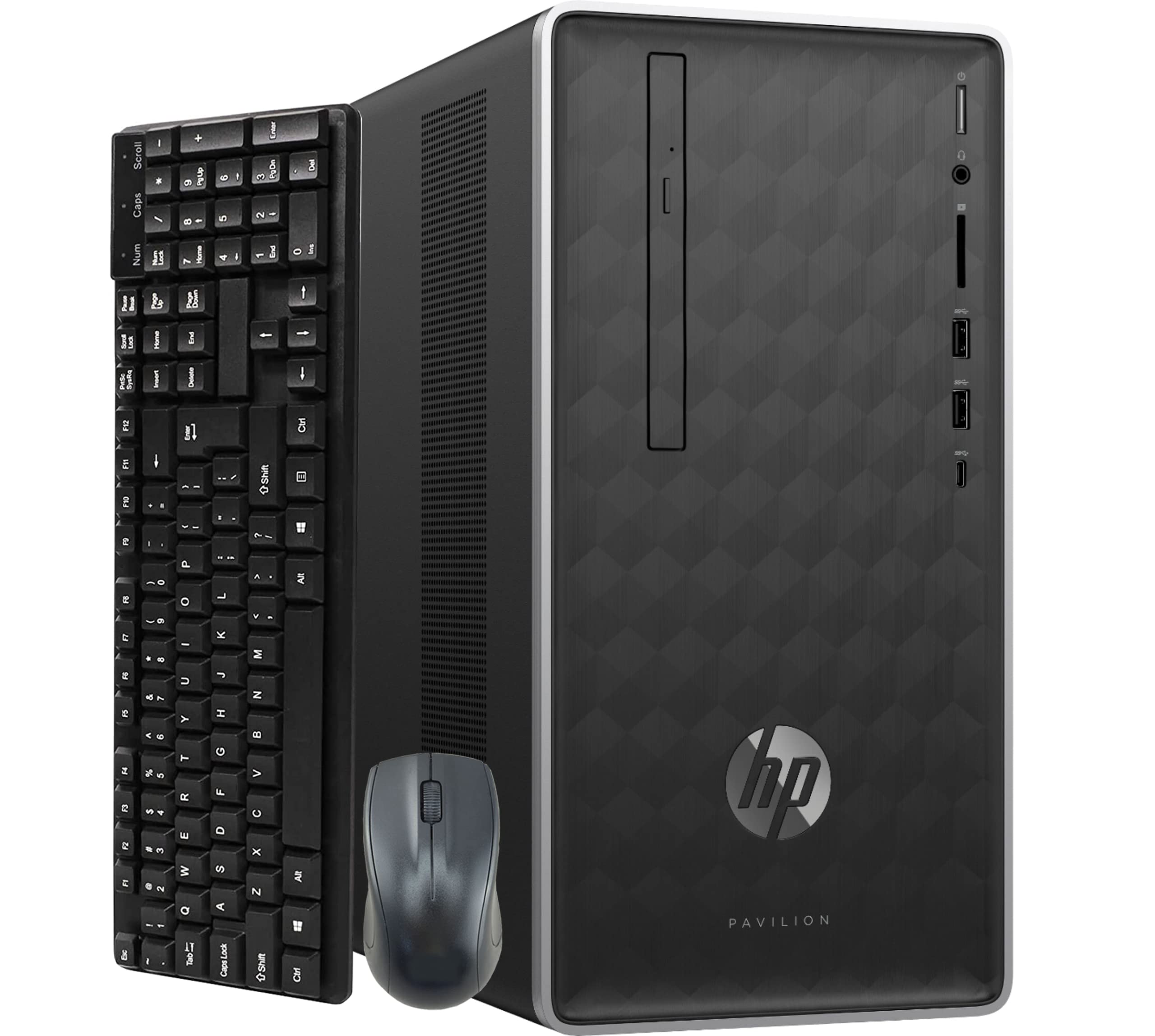 HP 590-P0069 Mini Tower Computer PC AMD Quad-Core A10-9700 Processor, [ 8GB Ram 2TB Hard Drive ] Wireless Keybaord and Mouse, Windows 10 (Renewed)