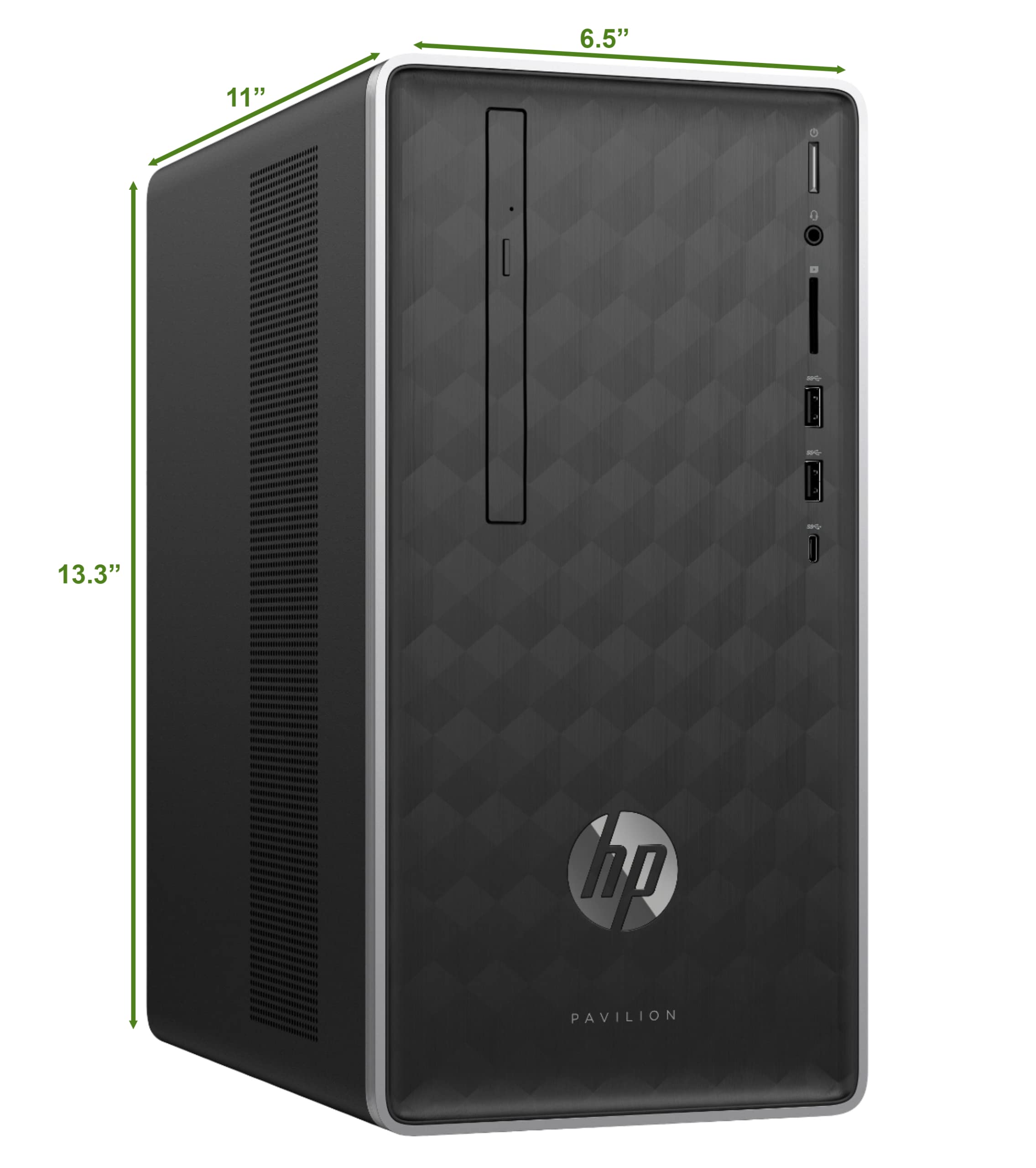 HP 590-P0069 Mini Tower Computer PC AMD Quad-Core A10-9700 Processor, [ 8GB Ram 2TB Hard Drive ] Wireless Keybaord and Mouse, Windows 10 (Renewed)