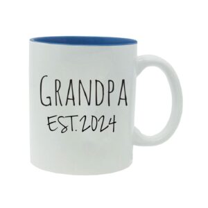 grandpa established est. 2024 11-ounce 11 oz ceramic white coffee cup mug with gift box