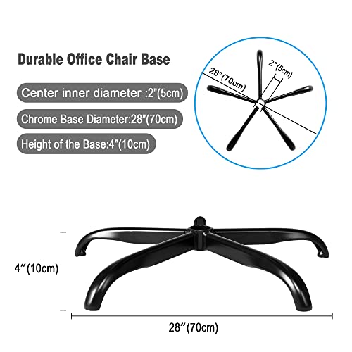 Frassie 25 Inch Office Chair Metal Base Replacement Heavy Duty 2500 Lbs Universal Computer Chair Base Part with 5 Casters