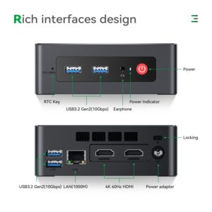 Micro Computer OS Pro Intel 11th Generation Processors N100 Mini PC 16G DDR4 500G M.2 SSD 2280 TRIGKEY Green G4 Mini Desktop, Support WOS Micro PC/Dual HDMI 4K@60Hz Output/WiFi 6/BT 5.2/Mini PC