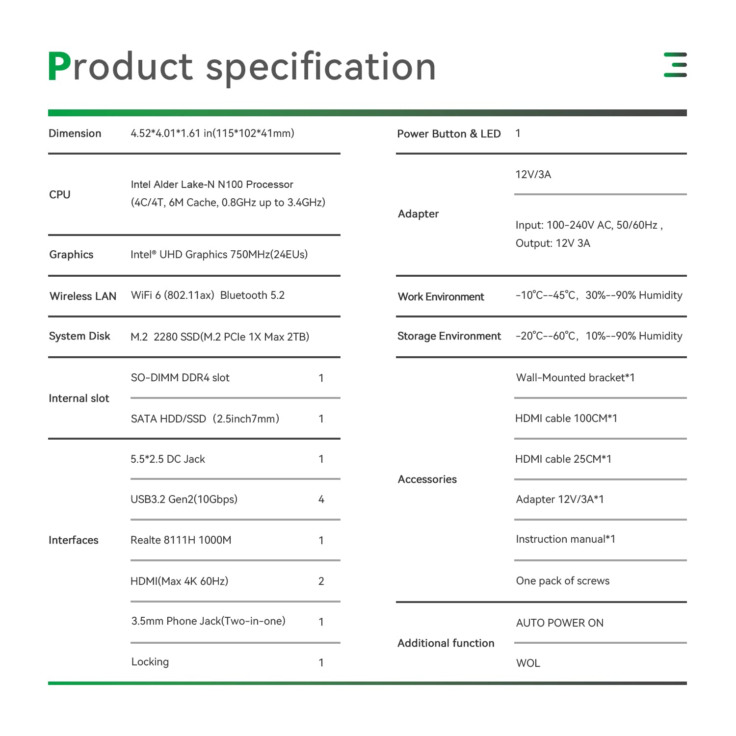 Micro Computer OS Pro Intel 11th Generation Processors N100 Mini PC 16G DDR4 500G M.2 SSD 2280 TRIGKEY Green G4 Mini Desktop, Support WOS Micro PC/Dual HDMI 4K@60Hz Output/WiFi 6/BT 5.2/Mini PC