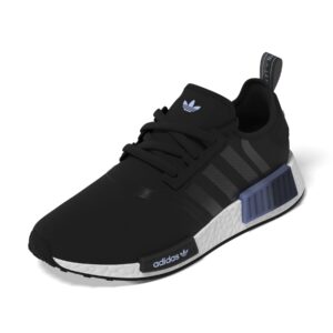 adidas women's nmd_r1 sneaker, black/white/blue dawn, 6.5