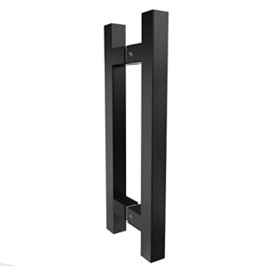 8" Back to Back Ladder Shape Pull Shower Door Handle Compatible with 1/4" to 1/2" Thickness Glass Door for Frameless Shower Doors, Matte Black with 304 Stainless Steel