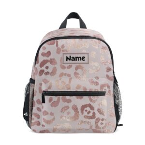 senya custom children's name toddler backpack personalized leopard print cheetah mini bag for baby girl boy age 3-7