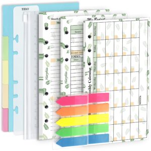 2024 planner monthly weekly and budget paper kit, 6 ring planner accessory, 6.73” x 3.72”, personal size for budget planner binder cover, money binder organizer for cash