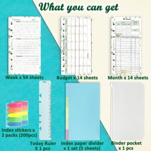 2024 Planner Monthly Weekly And Budget Paper Kit, 6 Ring Planner Accessory, 6.73” X 3.72”, Personal Size For Budget Planner Binder Cover, Money Binder Organizer For Cash