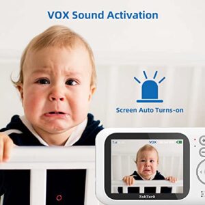 TakTark Baby Monitors, BM611 3.2" Baby Monitor with Camera and Audio, 2 Way Audio, Night Vision, Digital Zoom, VOX Mode, Indoor Room Temperature, Range up to 850ft