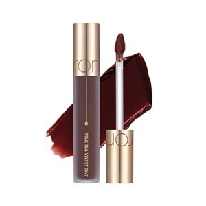 rom&nd milk tea velvet tint 09 black tea, mlbb, matte finish, liquid lip tint, long lasting, creamy, non-drying, smudge-proof, richly pigmented, smooth texture