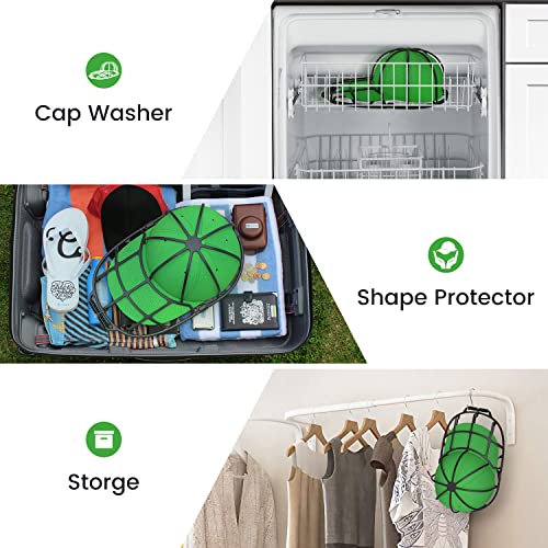 Baseball Hat Washer Cage, Hat Cleaners for Dishwasher Washing Machine, Fit for Adult/Kid's Hat Washer Frame Cage, Hat Protector Racks, Black