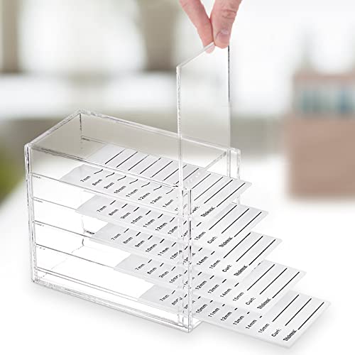 Nicunom 2 Pack 5 Layers Clear False Eyelash Organizer Case, Acrylic Eyelash Storage Box Eyelashes Holder Case False Lashes Display Container Makeup Storage for Grafting Eyelash Extension