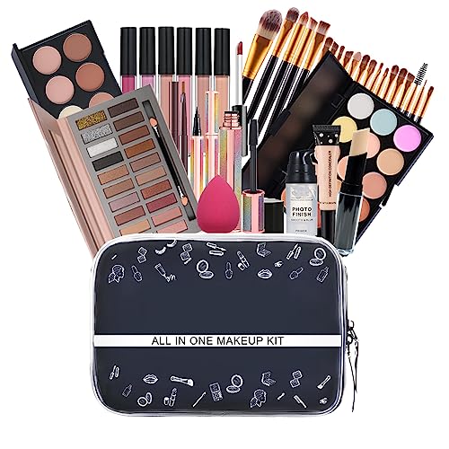 Makeup Sets For Teens,Makeup Sets For Girl Gift,Makeup kit For Women Full Kit Eyeshadow Eyeliner Foundation Concealer Lipgloss Brush Primer Face Powder Lipstick Palette