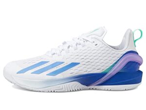 adidas women's adizero cybersonic sneaker, white/blue fusion/pulse mint, 7.5