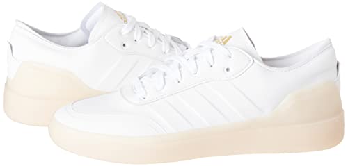 adidas Women's Court Revival Sneaker, White/White/Gold Metallic, 7.5