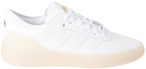 adidas Women's Court Revival Sneaker, White/White/Gold Metallic, 7.5