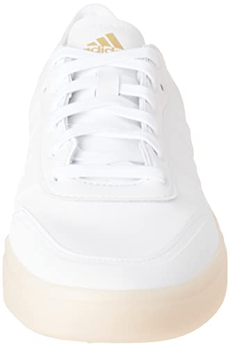 adidas Women's Court Revival Sneaker, White/White/Gold Metallic, 7.5