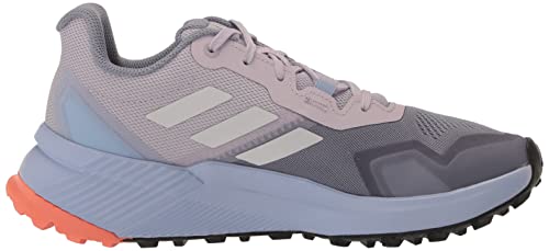 adidas Men's Terrex Soulstride Trail Running Shoe, Silver Violet/Crystal White/Coral Fusion, 8