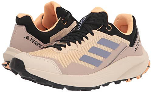 adidas Women's Terrex Trailrider Sneaker, Sand Strata/Silver Violet/Wonder White, 8