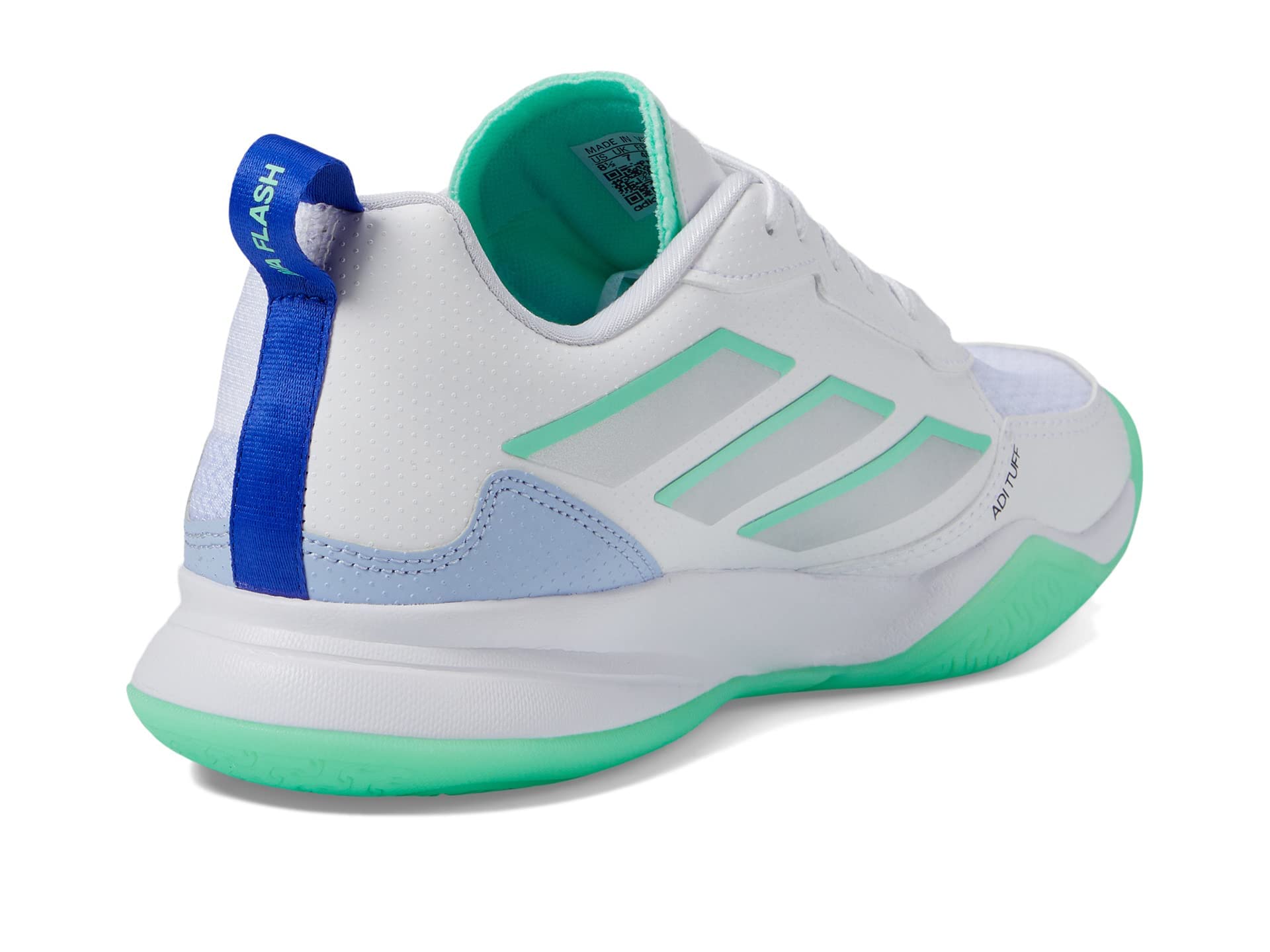 adidas Women's AvaFlash Sneaker, White/Silver Metallic/Pulse Mint, 9