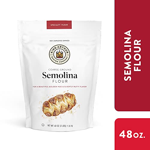 King Arthur Semolina Flour, Coarse Ground, High Protein Durum Wheat, Kosher, 3lbs,White