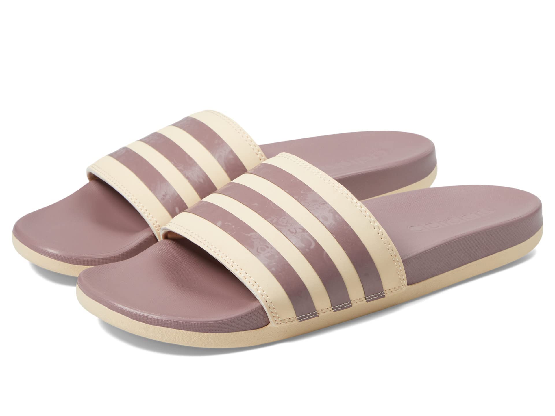 adidas Women's Adilette Comfort Slides Sandal, Sand Strata/Wonder Oxide/Sand Strata, 11