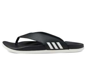 adidas women's adilette comfort flip flop slide sandal, black/white/black, 7