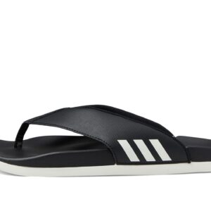 adidas Women's Adilette Comfort Flip Flop Slide Sandal, Black/White/Black, 7