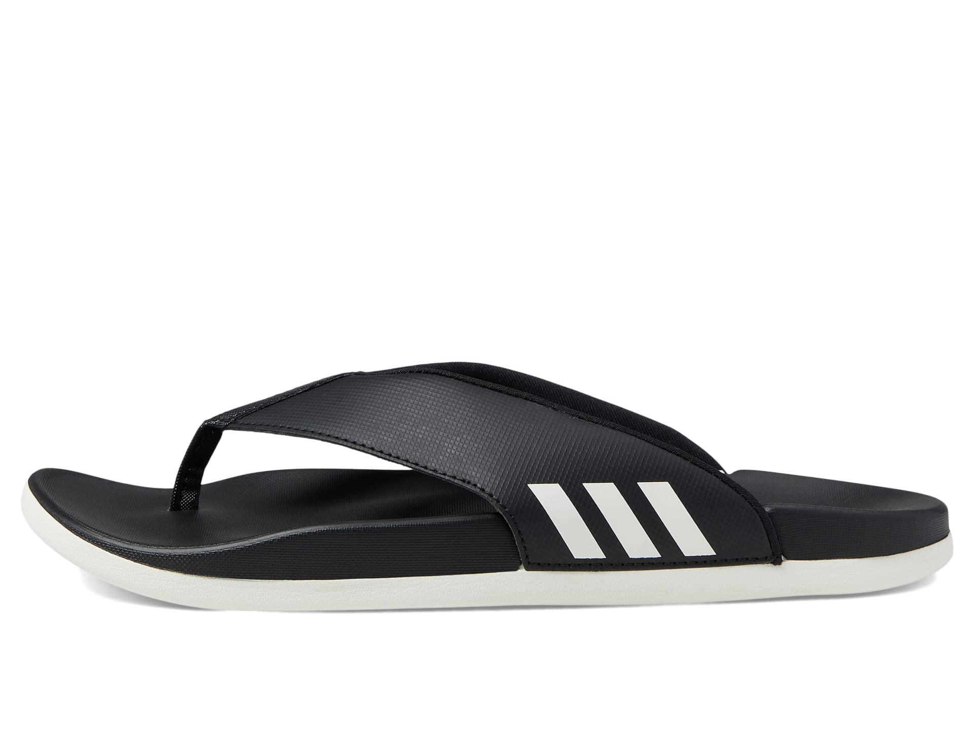 adidas Women's Adilette Comfort Flip Flop Slide Sandal, Black/White/Black, 7