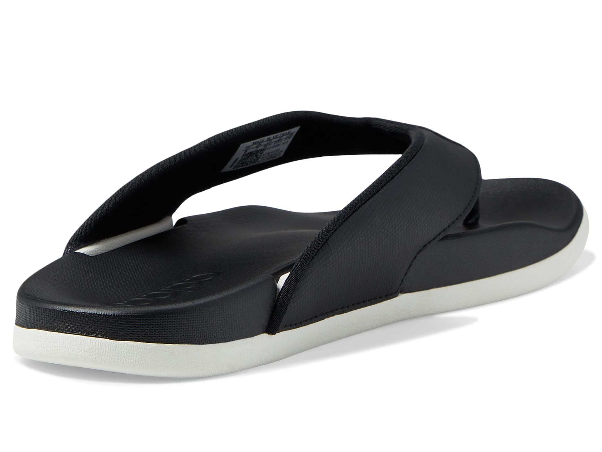 adidas Women's Adilette Comfort Flip Flop Slide Sandal, Black/White/Black, 7