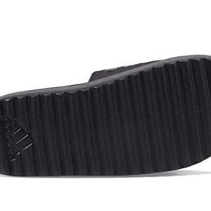 adidas Women's Adilette Platform Slide Sandal, Black/Black/Black, 8