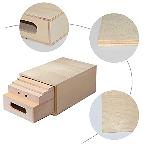 MYOYAY Photography Apple Box, Set of 5 Standard Wooden Apple Boxes with Magnetic Lid Multifunctional Wooden Boxes for Supporting Height-Adjusting Photo Studio Film Set and Photography