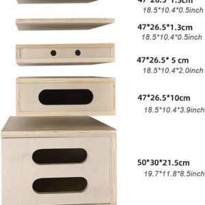 MYOYAY Photography Apple Box, Set of 5 Standard Wooden Apple Boxes with Magnetic Lid Multifunctional Wooden Boxes for Supporting Height-Adjusting Photo Studio Film Set and Photography