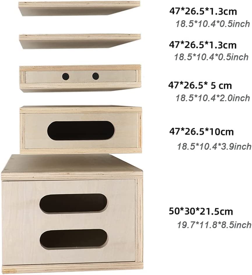 MYOYAY Photography Apple Box, Set of 5 Standard Wooden Apple Boxes with Magnetic Lid Multifunctional Wooden Boxes for Supporting Height-Adjusting Photo Studio Film Set and Photography